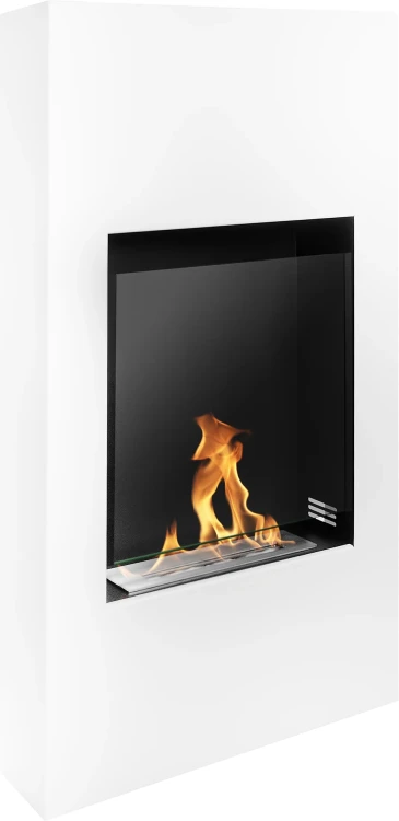 Biokominek wiszący / portalowy Modern biały z szybą ochronną