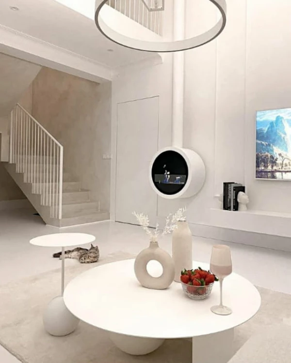 Biokominek sufitowy INCYRCLE biały