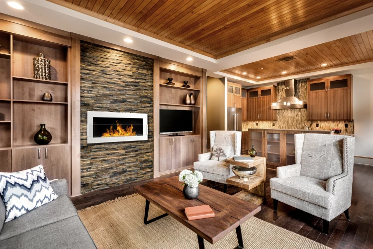 Biokominek 900x400 TÜV biały połysk z szybą