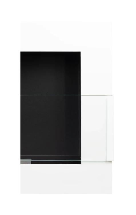 Biokominek 900x400 TÜV biały połysk z szybą