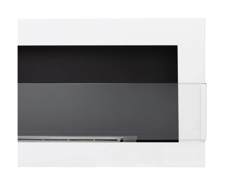 Biokominek 900x400 TÜV biały połysk z szybą