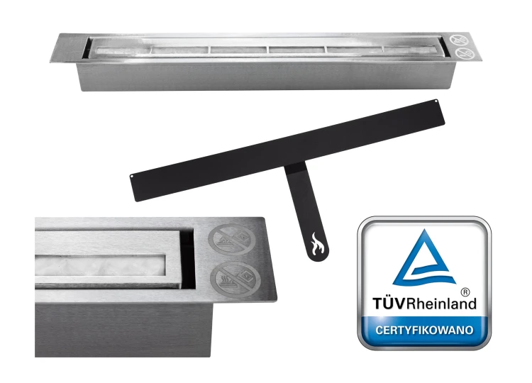 Biokominek 900x400 TÜV biały połysk z szybą