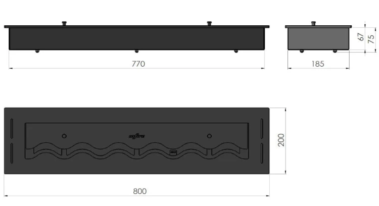 Palnik na biopaliwo SLIM LINE BURNER 800 BLACK