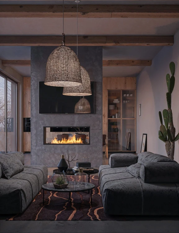 Biokominek dwustronny do zabudowy SLIM LINE 2 SIDE 1200