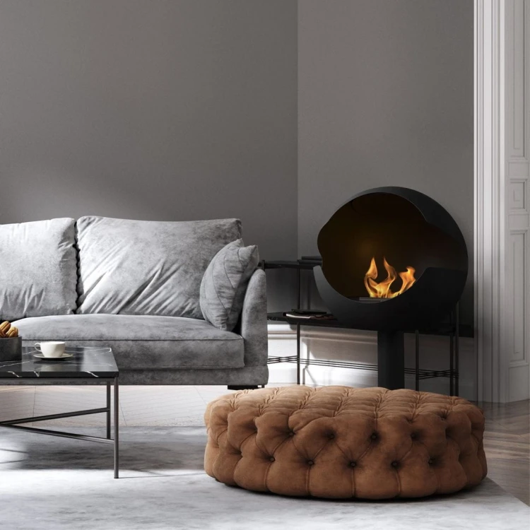 Biokominek wolnostojący VAUNI GLOBE HIGH BLACK