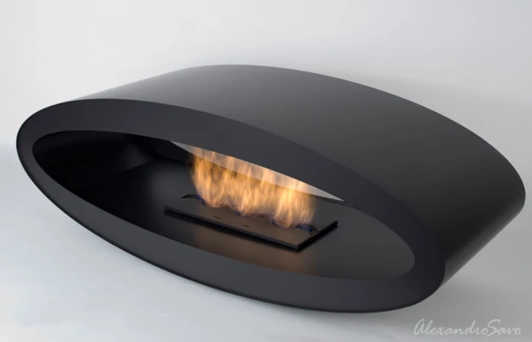 Biokominek wolnostojący MERU BLACK 1115