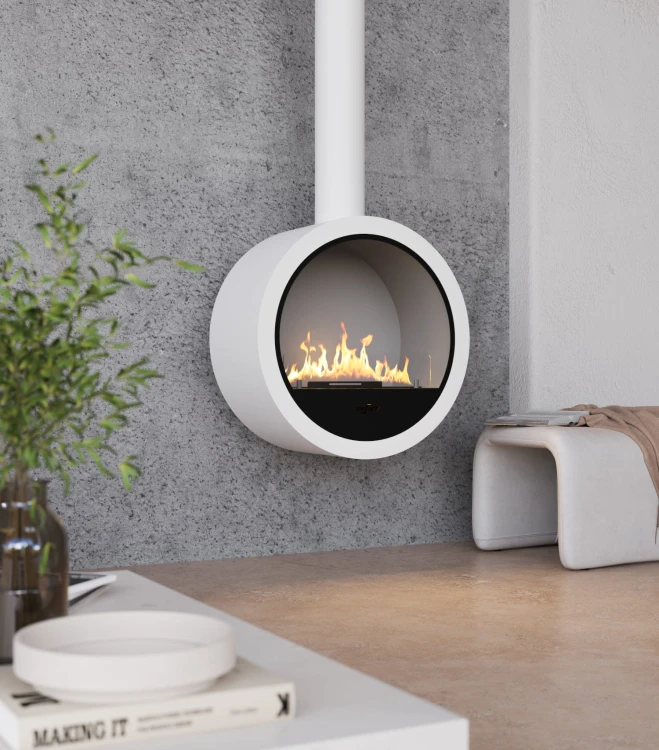 Biokominek sufitowy INCYRCLE biały