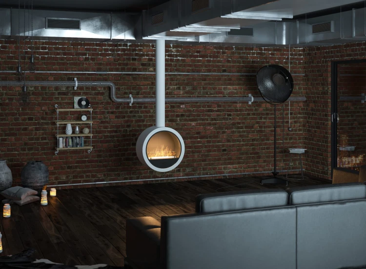 Biokominek sufitowy INCYRCLE biały