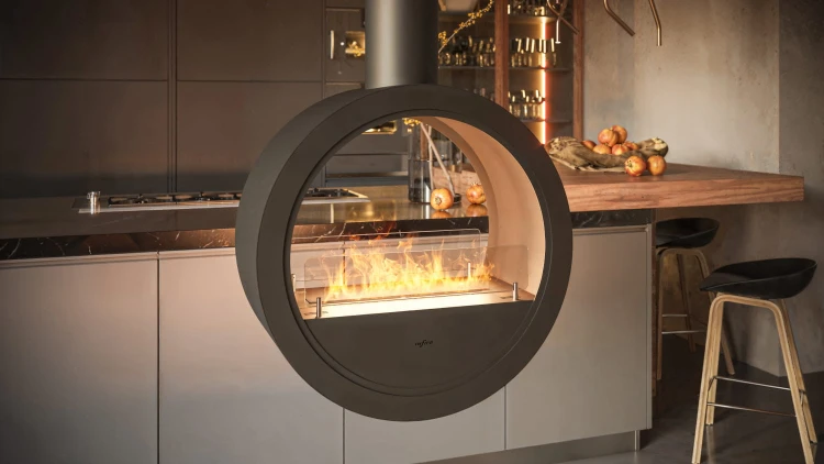 Biokominek sufitowy INCYRCLE 2Side czarny