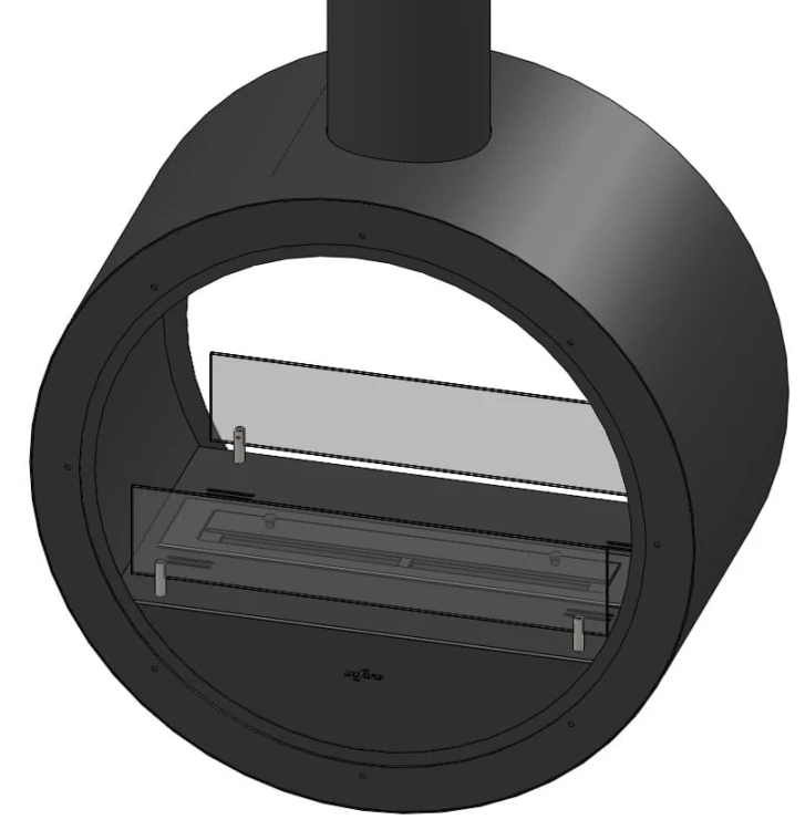 Biokominek sufitowy INCYRCLE 2Side czarny