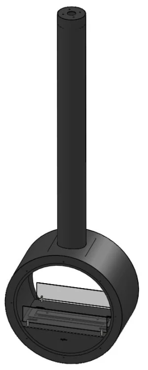 Biokominek sufitowy INCYRCLE 2Side czarny