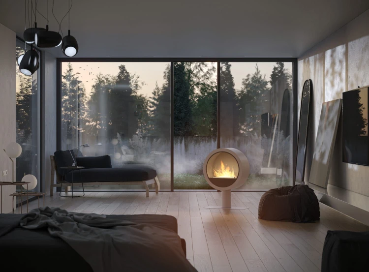 Biokominek wolnostojący INCYRCLE STAND biały