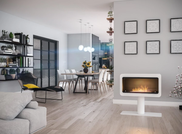 Biokominek wolnostojący INECCO biały