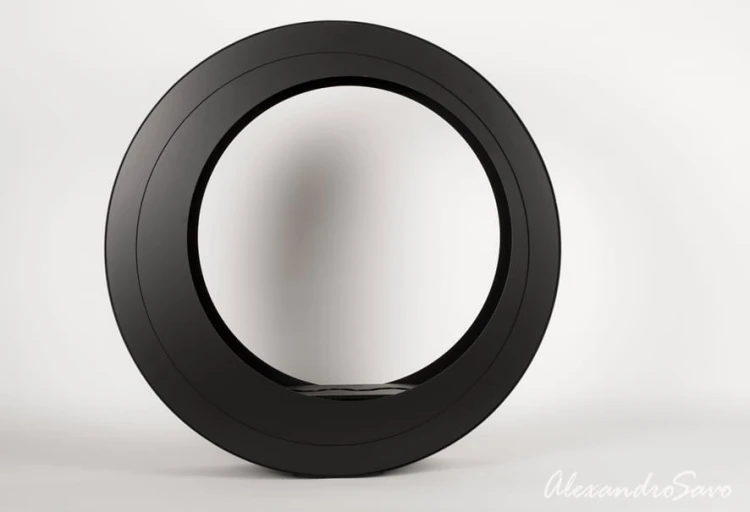 Biokominek wolnostojący ERTA 80 ASYMMETRIC BLACK