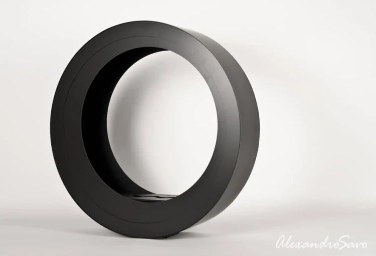 Biokominek wolnostojący ERTA 80 ASYMMETRIC BLACK