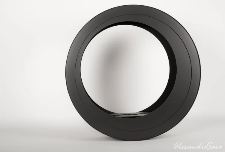 Biokominek wolnostojący ERTA 80 ASYMMETRIC BLACK