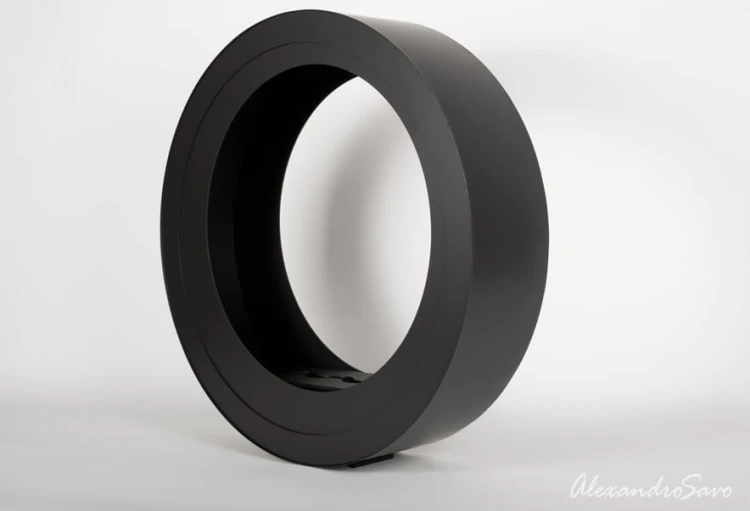 Biokominek wolnostojący ERTA 80 ASYMMETRIC BLACK