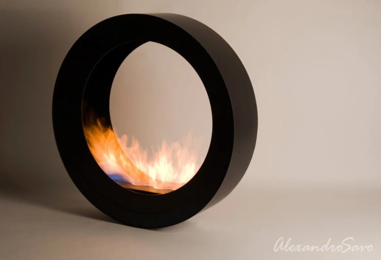 Biokominek wolnostojący ERTA 80 ASYMMETRIC BLACK