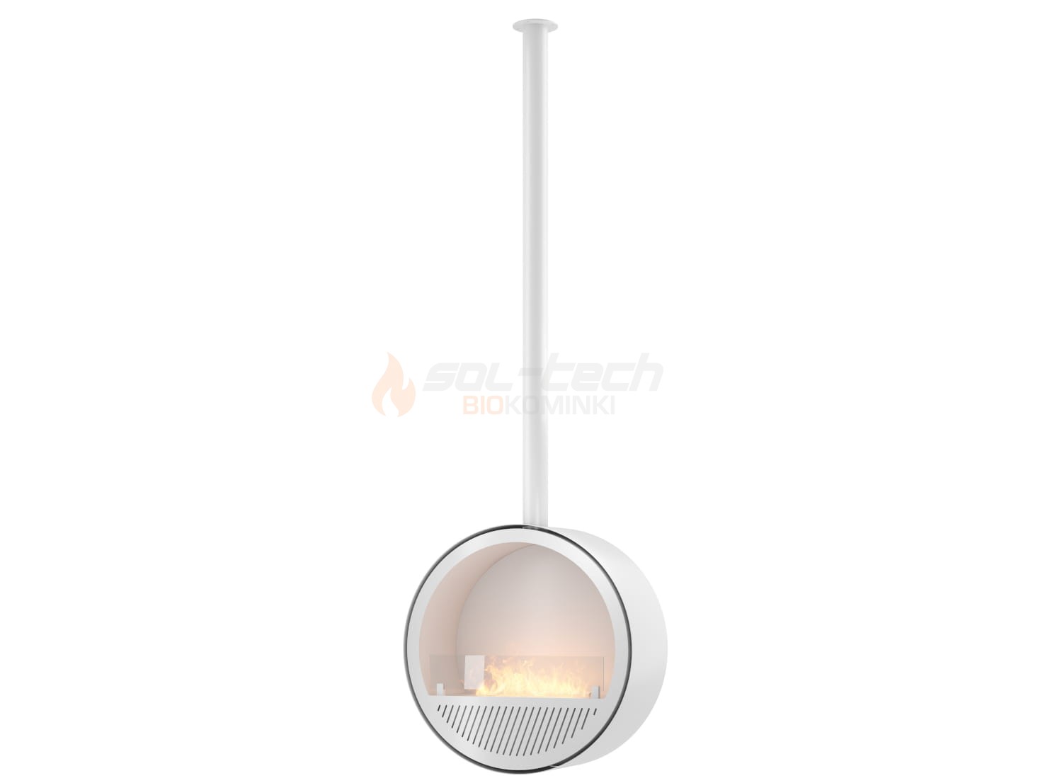 Biokominek sufitowy INCYRCLE SLIM biały (biały + białe wnętrze)