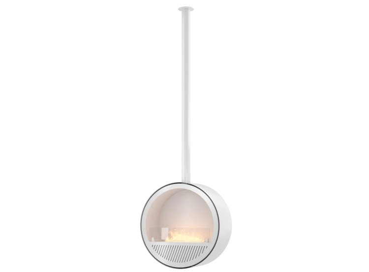 Biokominek sufitowy INCYRCLE SLIM biały (biały + białe wnętrze)