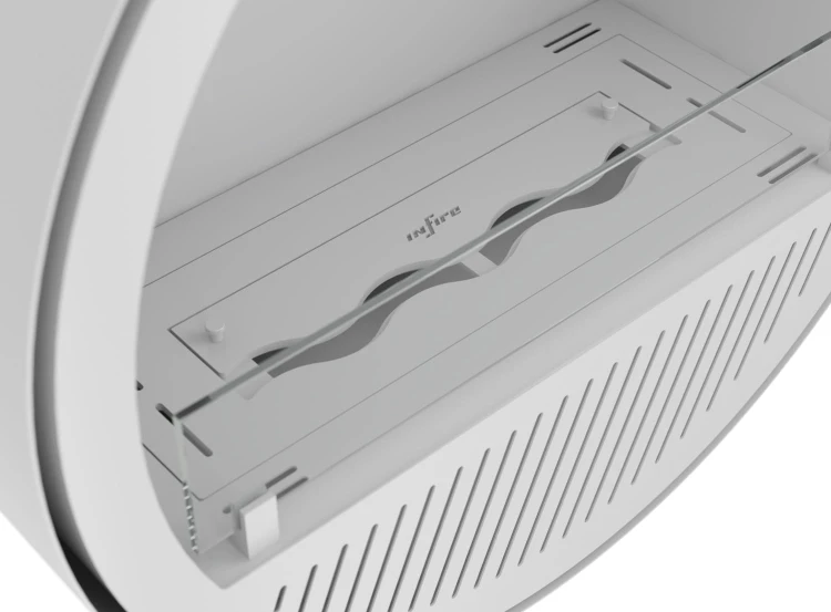 Biokominek sufitowy INCYRCLE SLIM biały (biały + białe wnętrze)