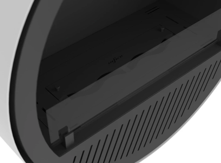 Biokominek sufitowy INCYRCLE SLIM biały (biały + czarne wnętrze)