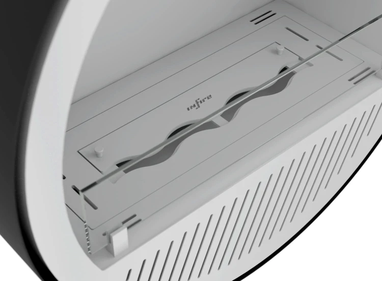 Biokominek sufitowy INCYRCLE SLIM czarny (czarny + białe wnętrze)