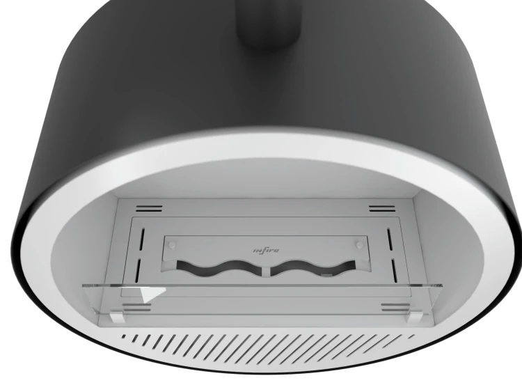 Biokominek sufitowy INCYRCLE SLIM czarny (czarny + białe wnętrze)
