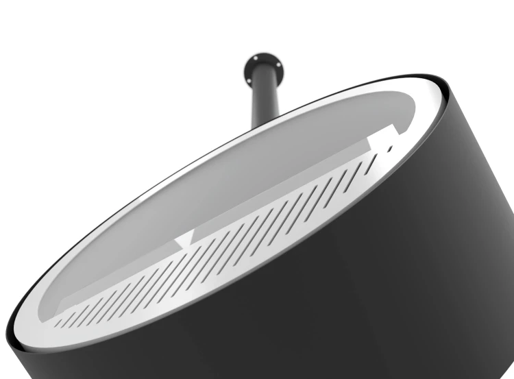 Biokominek sufitowy INCYRCLE SLIM czarny (czarny + białe wnętrze)