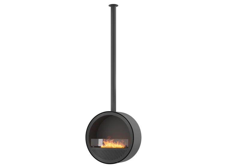 Biokominek sufitowy INCYRCLE SLIM czarny (czarny + czarne wnętrze)