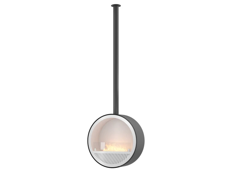 Biokominek sufitowy INCYRCLE SLIM czarny (czarny + białe wnętrze)