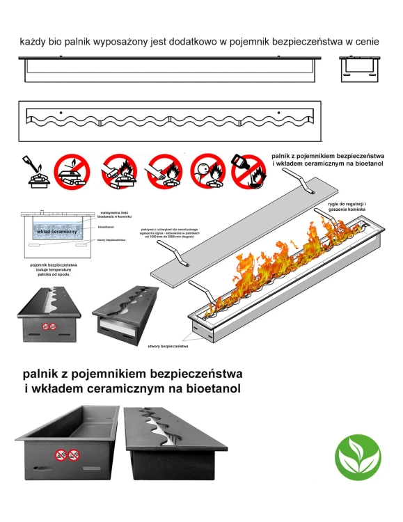 Palnik na biopaliwo Fala 1200/200 czarny