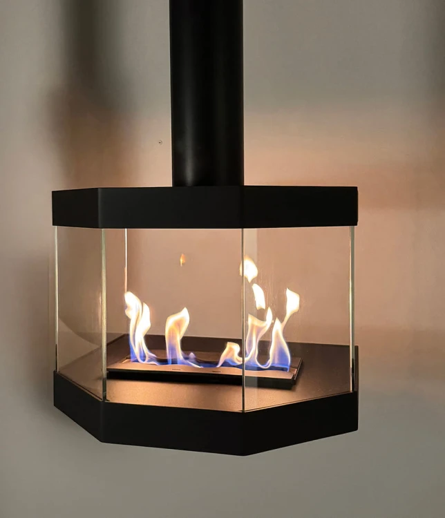 Biokominek sufitowy COCCOLA TUBE GLASS