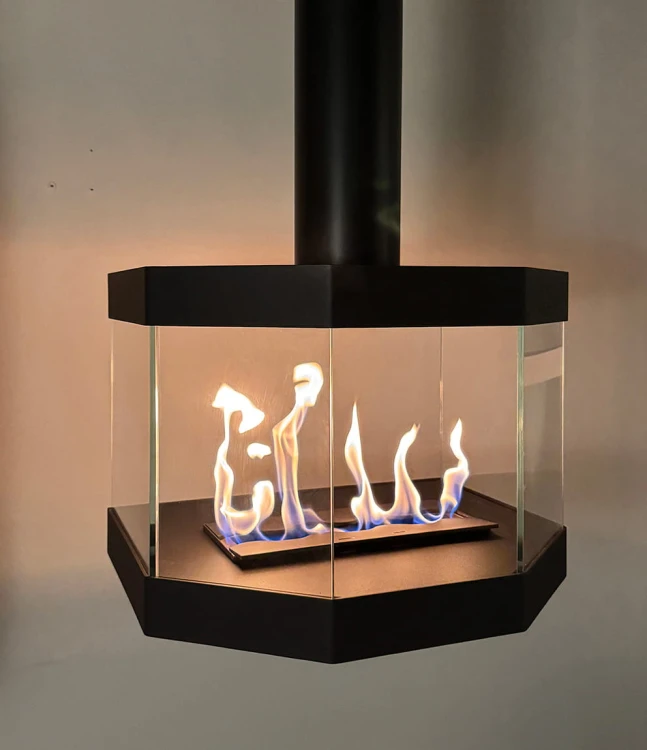 Biokominek sufitowy COCCOLA TUBE GLASS