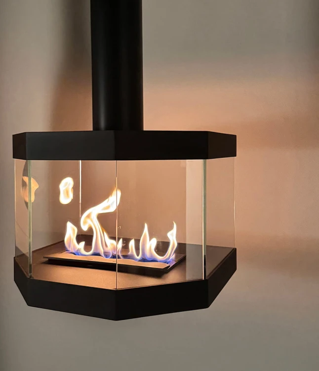 Biokominek sufitowy COCCOLA TUBE GLASS