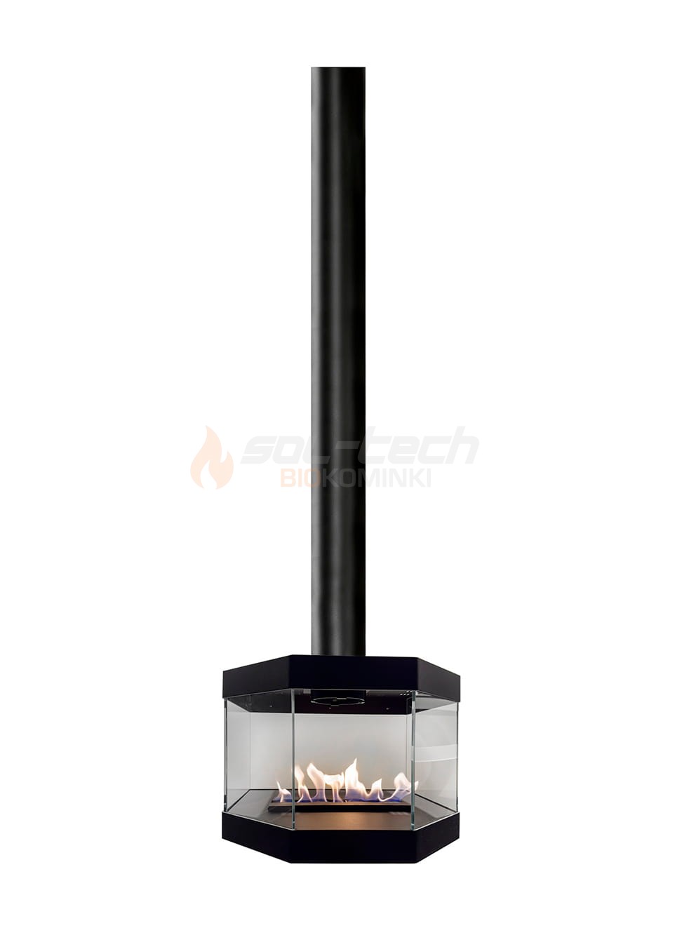 Biokominek sufitowy COCCOLA TUBE GLASS