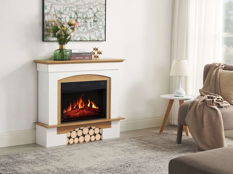 Kominek elektryczny portalowy Artiflame Woodley AF23S biały/dąb naturalny