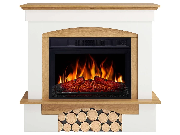 Kominek elektryczny portalowy Artiflame Woodley AF23S biały/dąb naturalny