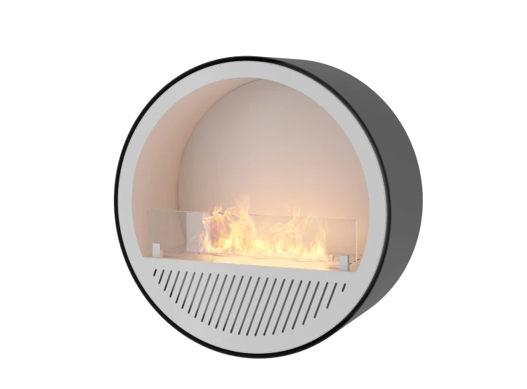 Biokominek wiszący INCYRCLE SLIM WALL czarny (białe wnętrze i palnik)