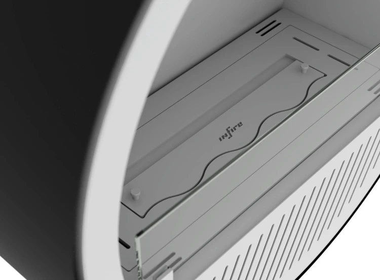 Biokominek wiszący INCYRCLE SLIM WALL czarny (białe wnętrze i palnik)