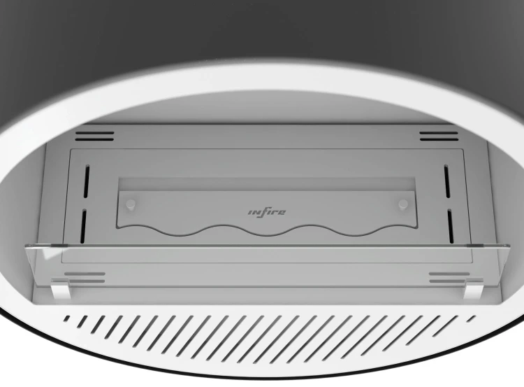 Biokominek wiszący INCYRCLE SLIM WALL czarny (białe wnętrze i palnik)