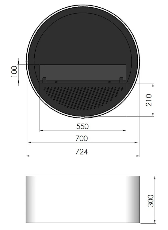 Biokominek wiszący INCYRCLE SLIM WALL