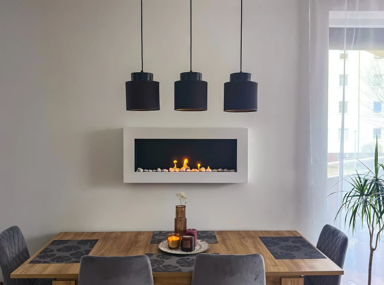 Biokominek wiszący 900x400 BOX TÜV biały mat