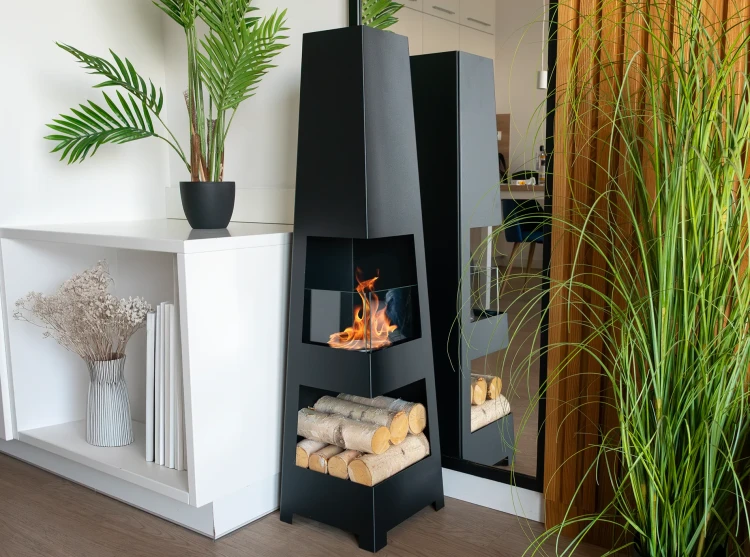 Biokominek wolnostojący PYRAMID GARDEN czarny mat