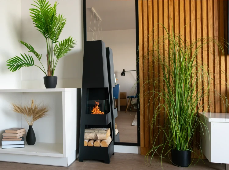 Biokominek wolnostojący PYRAMID GARDEN czarny mat