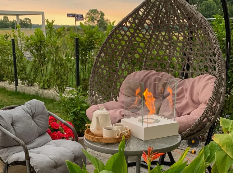 Biokominek wolnostojący SUNSET GARDEN MINI biały