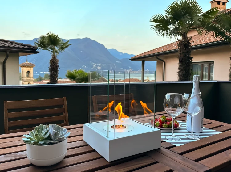 Biokominek wolnostojący SUNSET GARDEN MINI biały