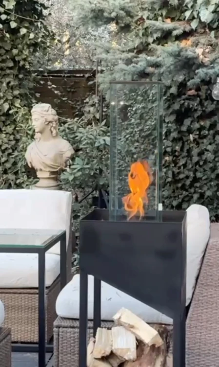 Biokominek ogrodowy, grill, palenisko PACAYA z opcjonalnym szklanym kloszem