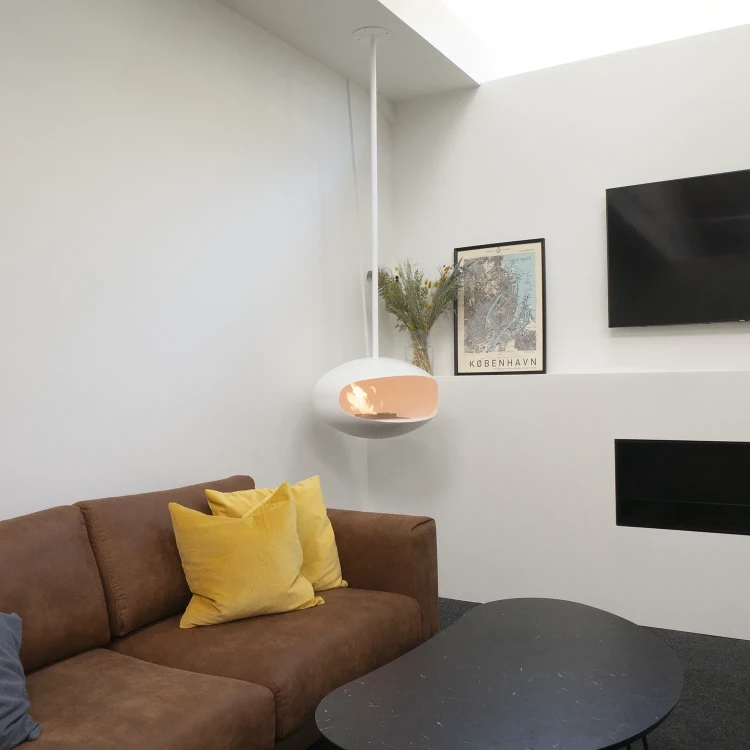 Biokominek sufitowy Cocoon Aeris Hanging White / White