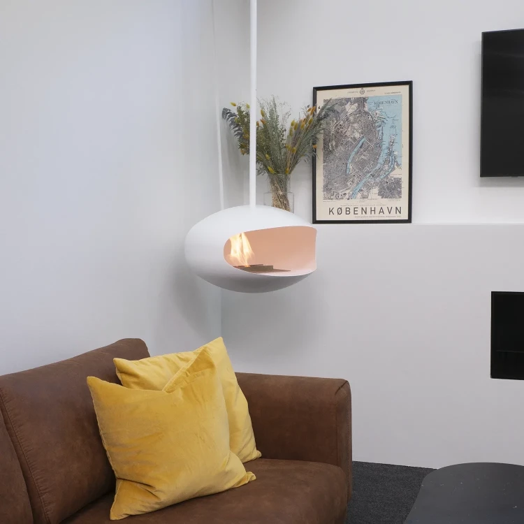 Biokominek sufitowy Cocoon Aeris Hanging White / White